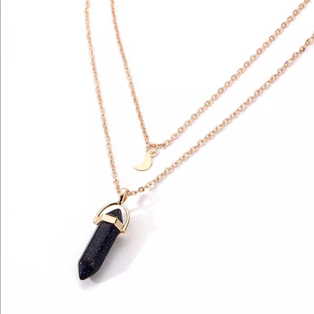 Multi-layer Crystal Quartz Necklace - Picture 3 of 7